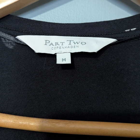 Part Two Women's M Floral Midi Black Wrap Dress Feminine Boho - Picture 4 of 9